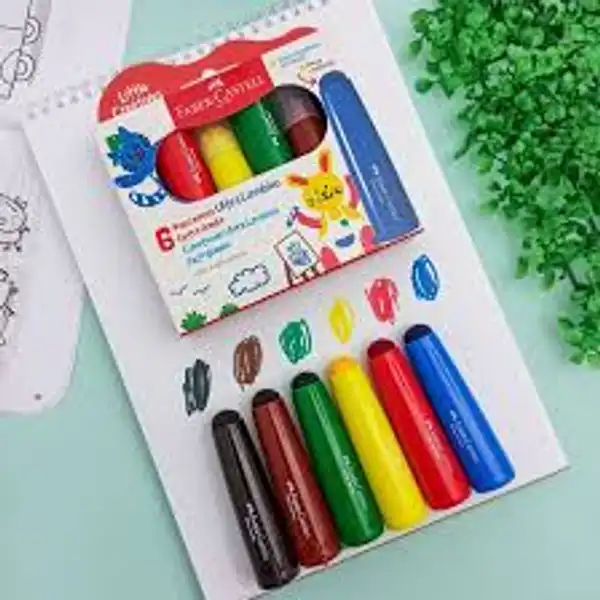 Canetinhas Jumbo Little Creatives  Faber-Castell  Coloridas  Laváveis  Pré-escol...