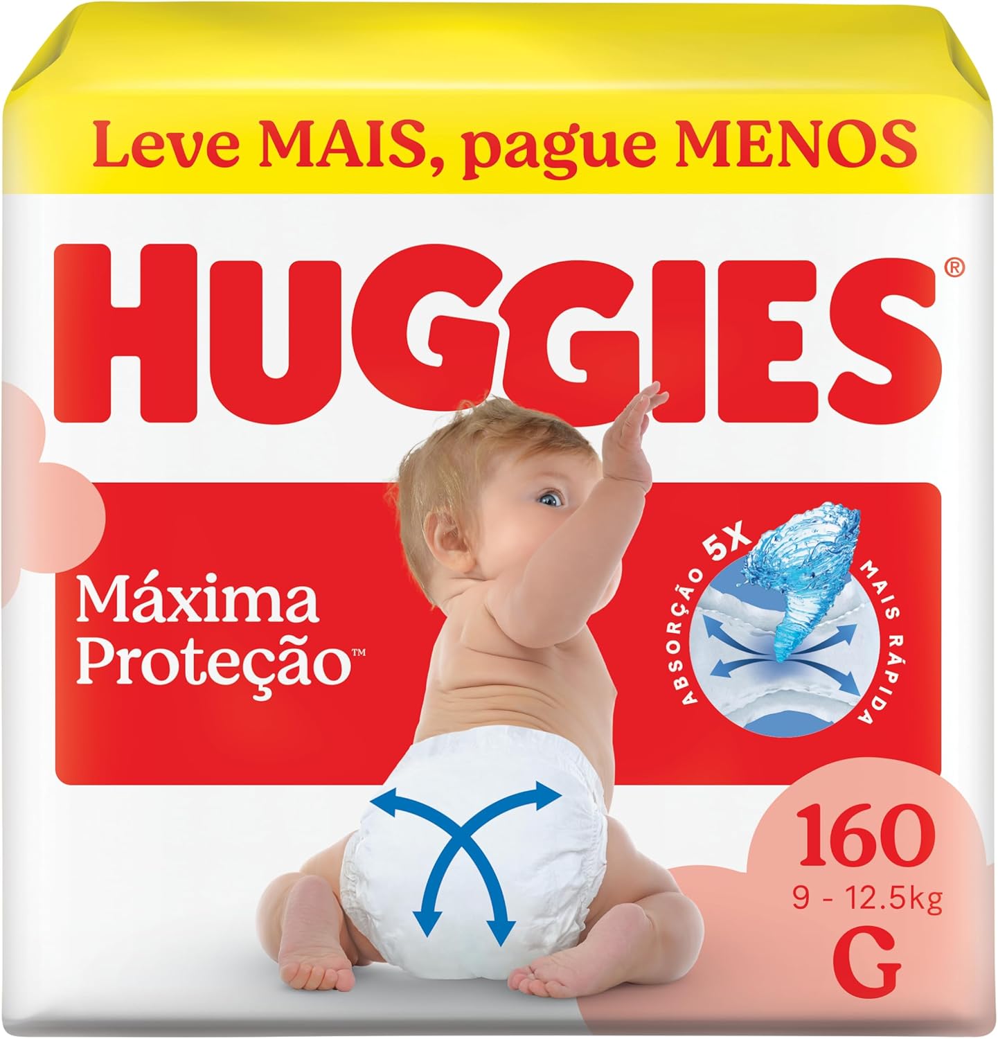Huggies Fralda Descartável Supreme Care  Tamanho G  com Tecnologia Xtra-Flex 160...