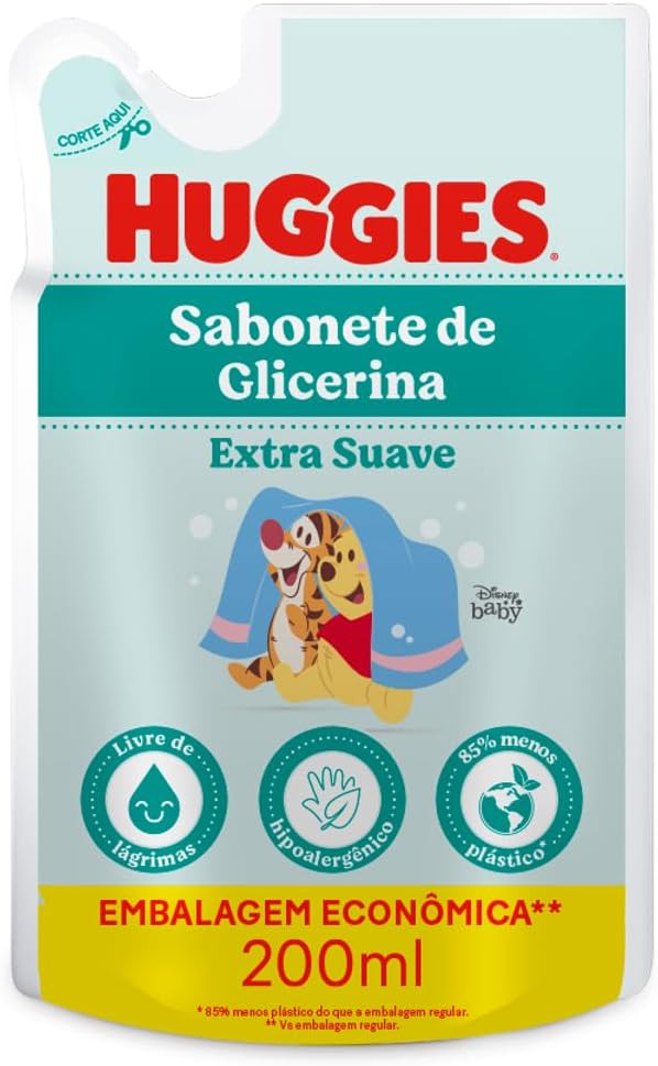 Sabonete Líquido Glicerina Huggies Extra Suave Refil 200 ml