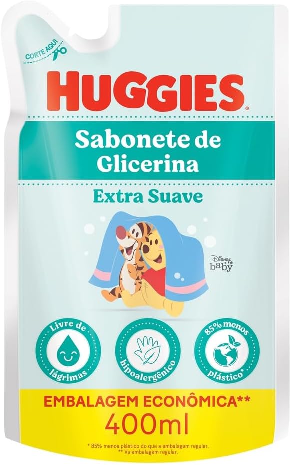 Sabonete Líquido Glicerina Huggies Extra Suave Refil 400 ml