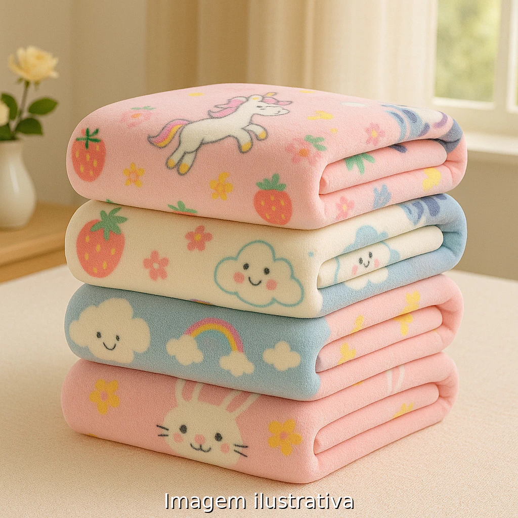 KIT 2 Manta Cobertor Bebe Infantil Microfibra Antialérgico Preço Baixo Manta Cob...