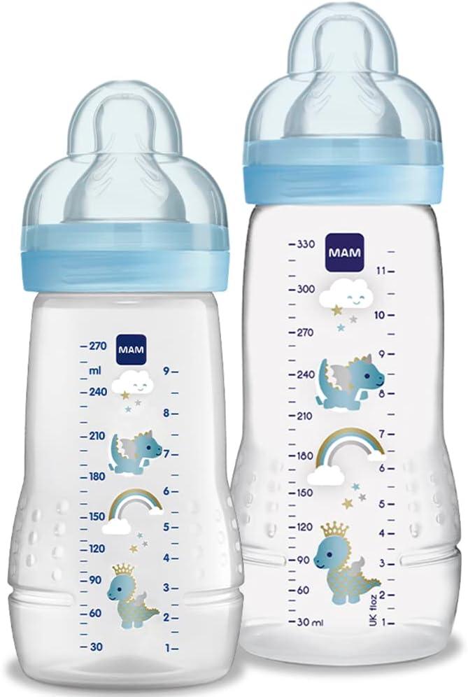 MAM Baby Kit 2 Mamadeiras Easy Active Set 270ml e 330ml Com Formato Ergonômico ...