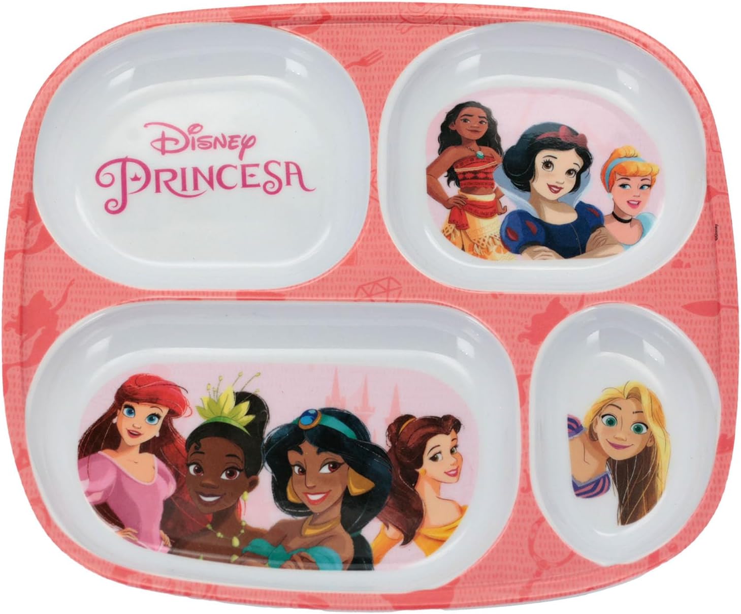 Prato com Divisória de Melamine Disney Princesas – Produto Oficial