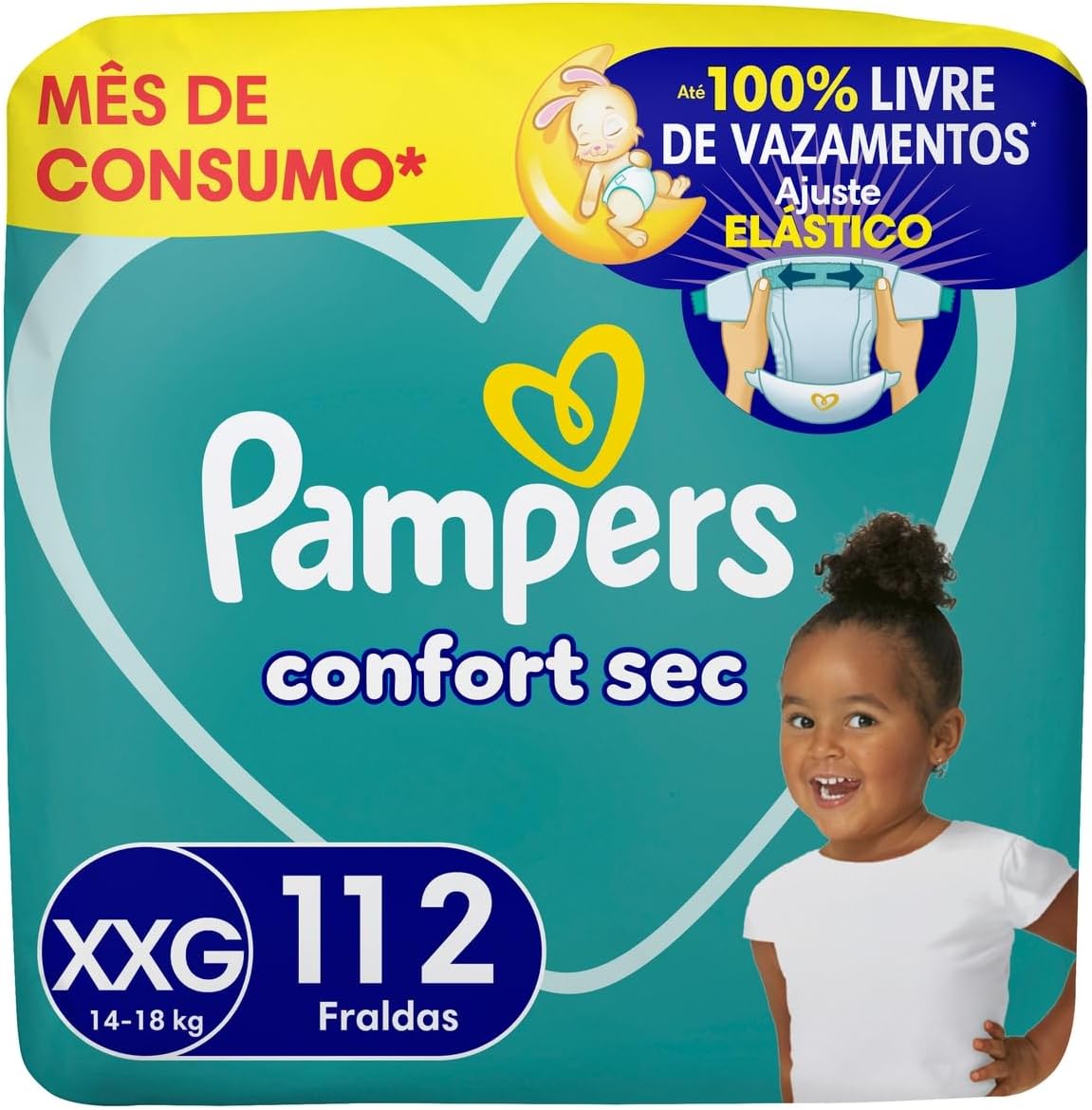 Fralda Pampers Confort Sec Tamanho XXG 112 Unidades