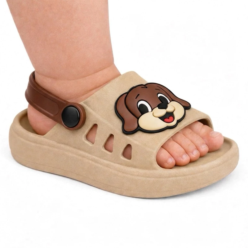 Sandália Infantil Personagens Cachorrinho Menino Bebê Antiderrapante Macia Confo...