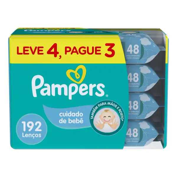 Lenços Umedecidos Pampers Cuidado de Bebê 192un