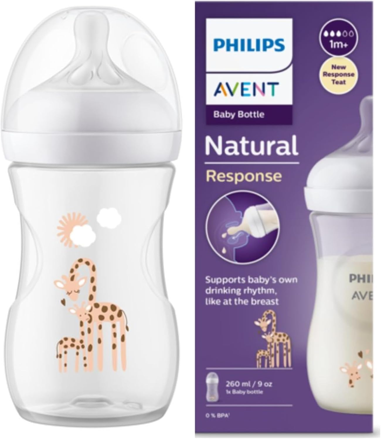 Philips Avent Mamadeira Pétala 3 0 9oz 260ml com bico de fluxo médio  Fluxo 3   ...