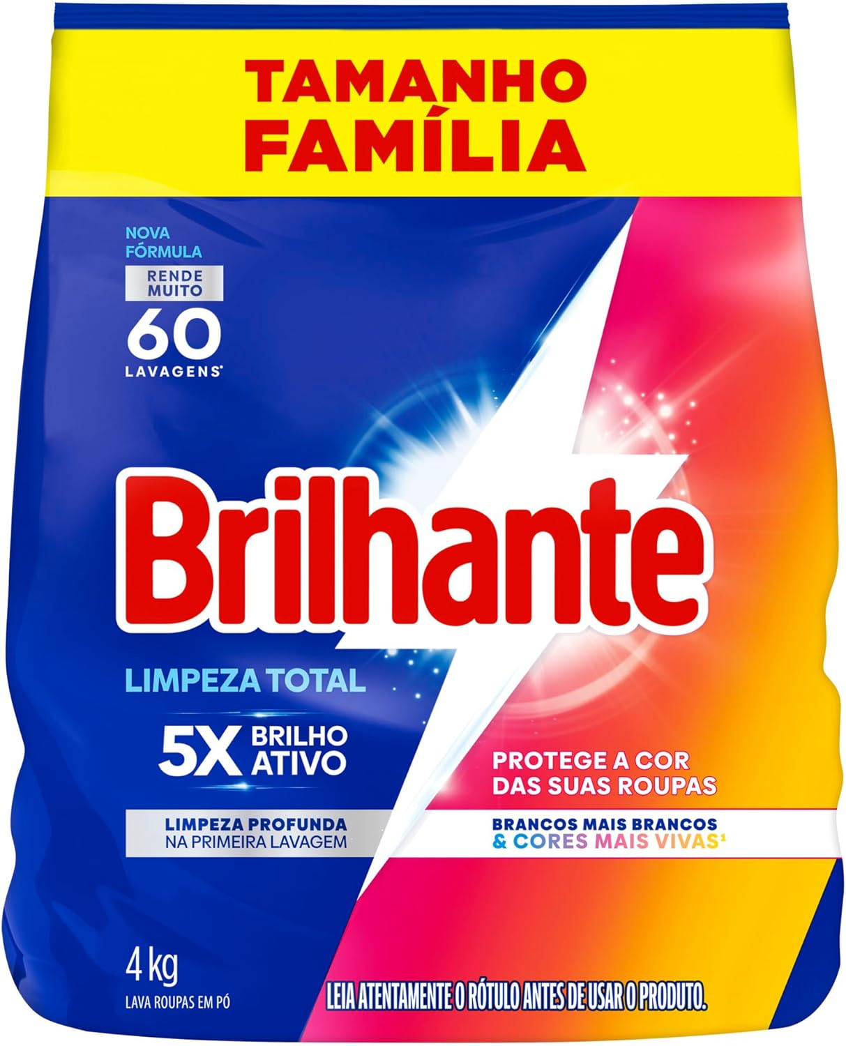 Brilhante Lava-Roupas Em Pó Roupas Brancas E Coloridas Limpeza Total Pacote Tama...