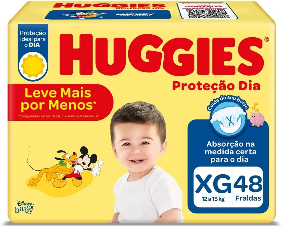 Huggies Fralda Proteção Dia Tam  XG - 48 fraldas