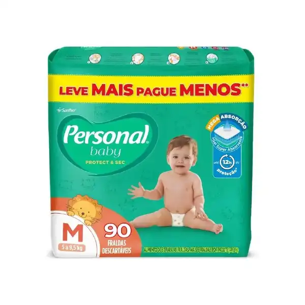 Fralda Personal Baby Protect&Sec M 90 unidades