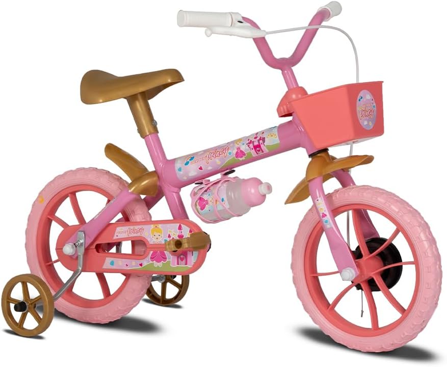Verden Bicicleta Infantil Princy Aro 12 com Rodinhas Laterais Garrafinha e Cesti...