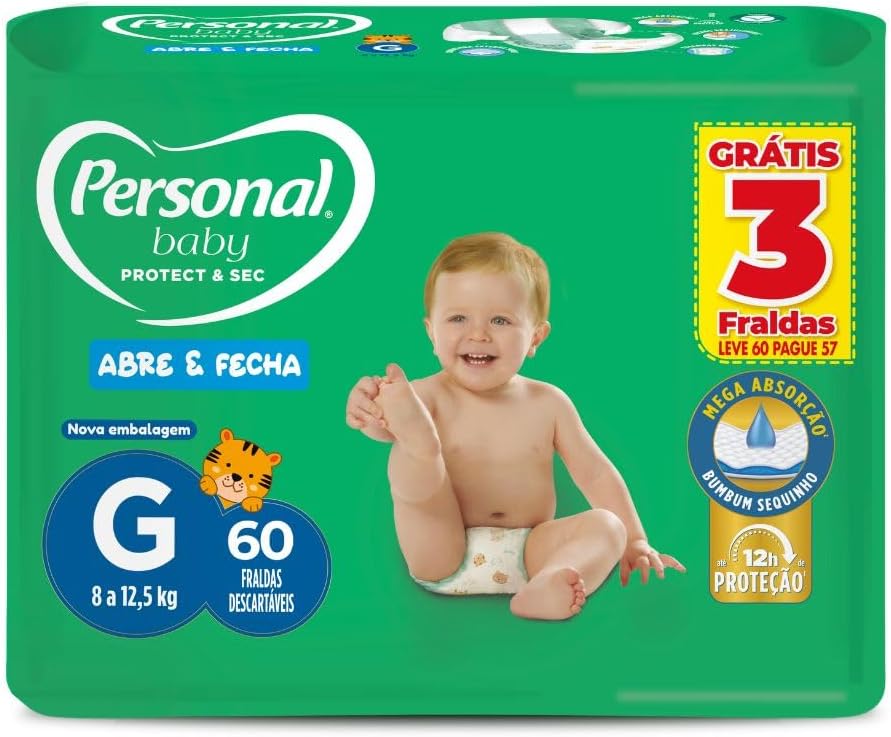 Personal Fralda Baby Protect&Sec G  Leve 60 Pague 57 Unidades