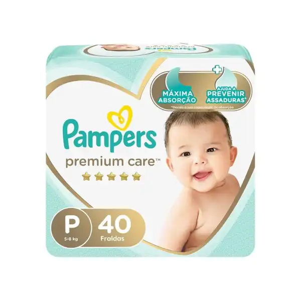 Fralda Pampers Premium Care P 40 unidades