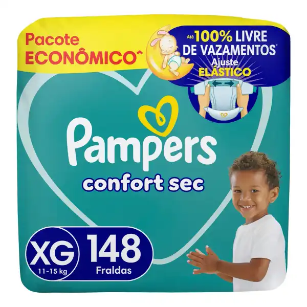 Fralda Pampers Confort Sec XG com 148 Unidades