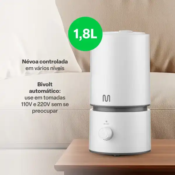Umidificador de Ar Ultrassônico Easy Air 1.8l Branco Multi - Hc290