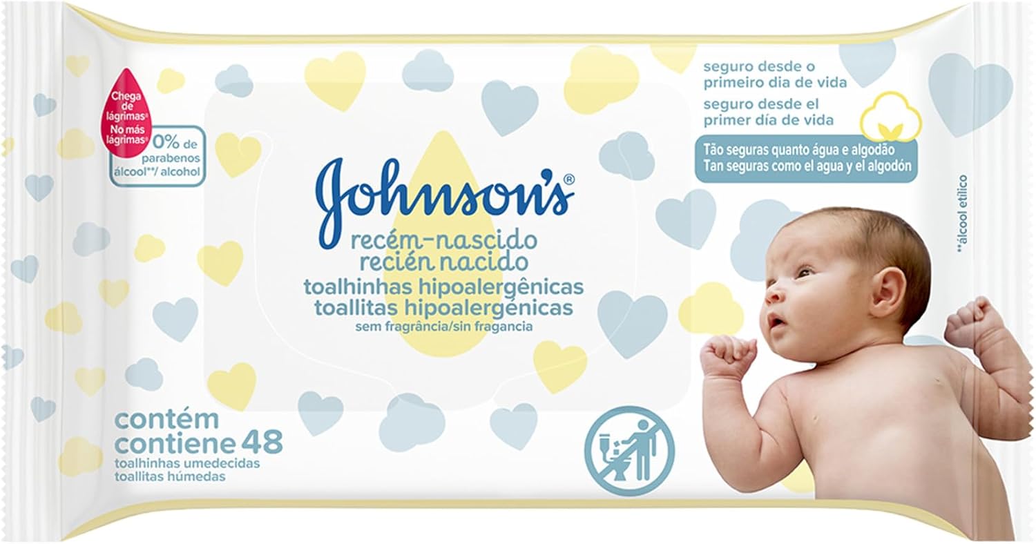 Lenços Umedecidos JOHNSON'S  Baby Recém Nascido  48 unidades