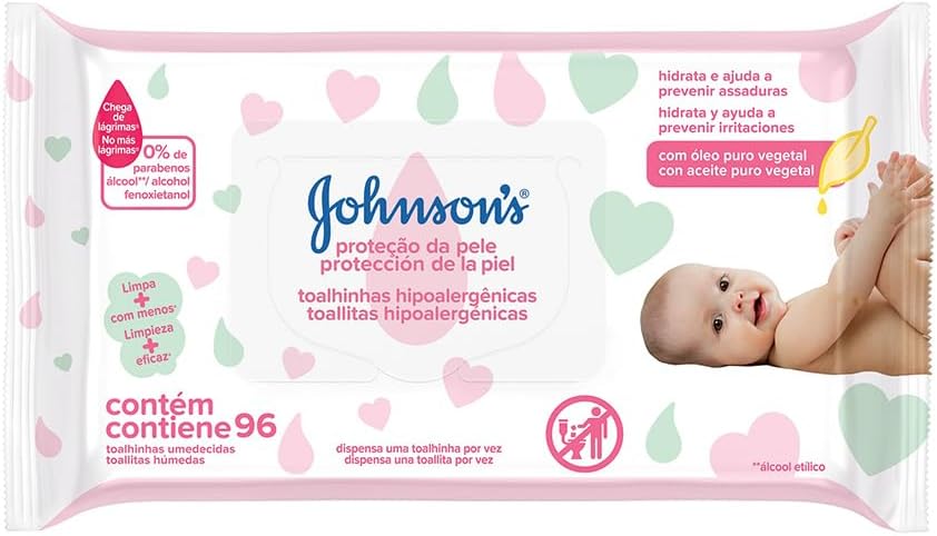 Lenços Umedecidos JOHNSON'S  Baby Proteção da Pele  96 unidades