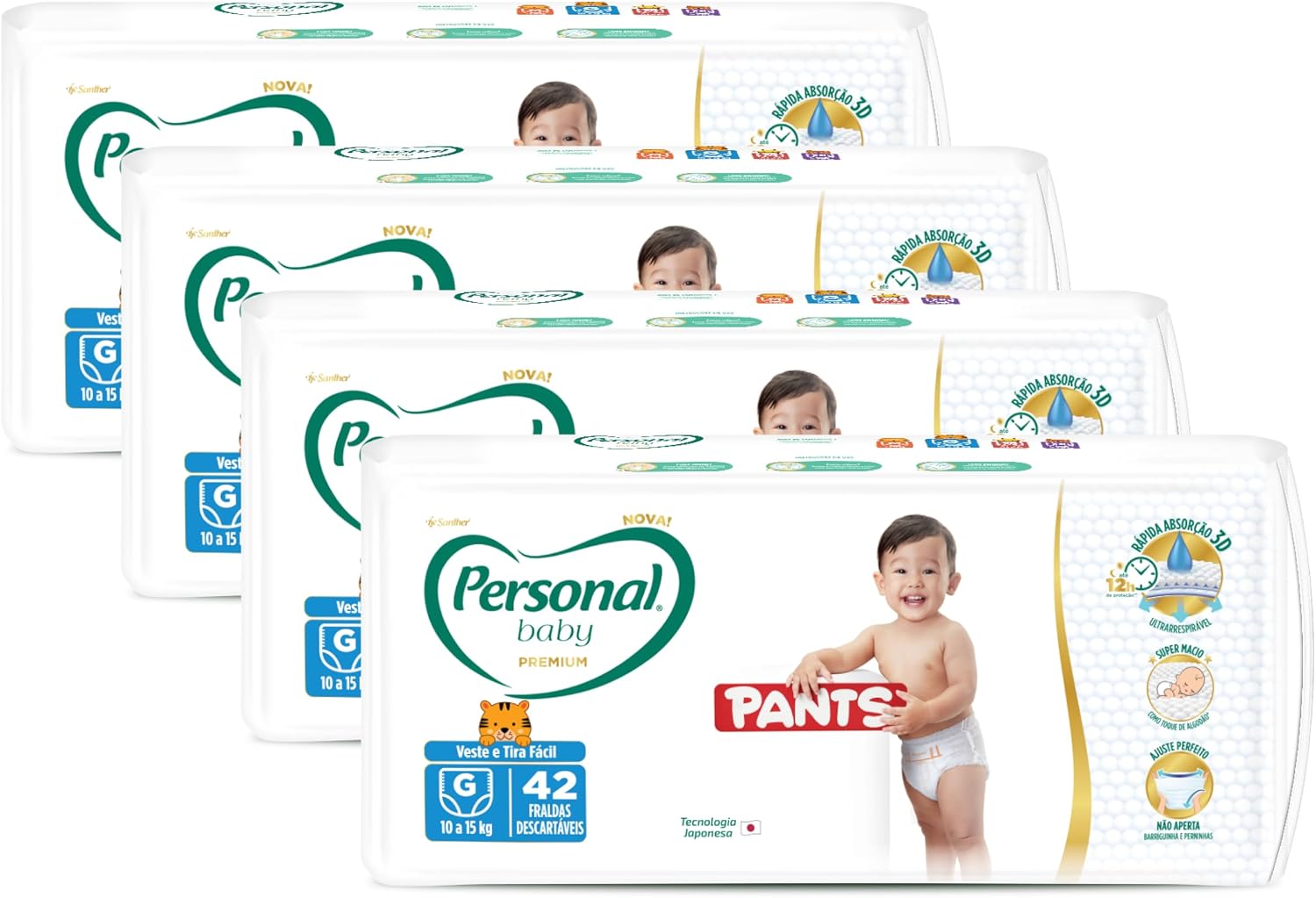 Fralda Personal Baby Premium Pants G 4 pacotes c 42 fraldas