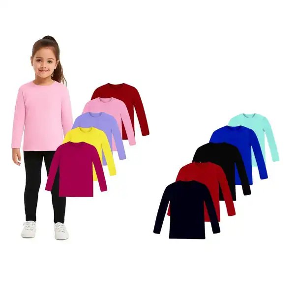 Kit 5 Camisetas Manga Longa (Tam. 1 ao 12)