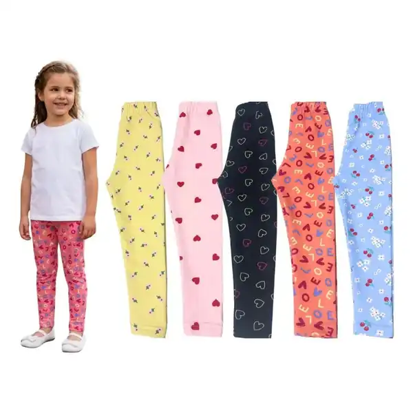 Kit  5 Calças Legging Sortidas (Tam. 1 ao 14)