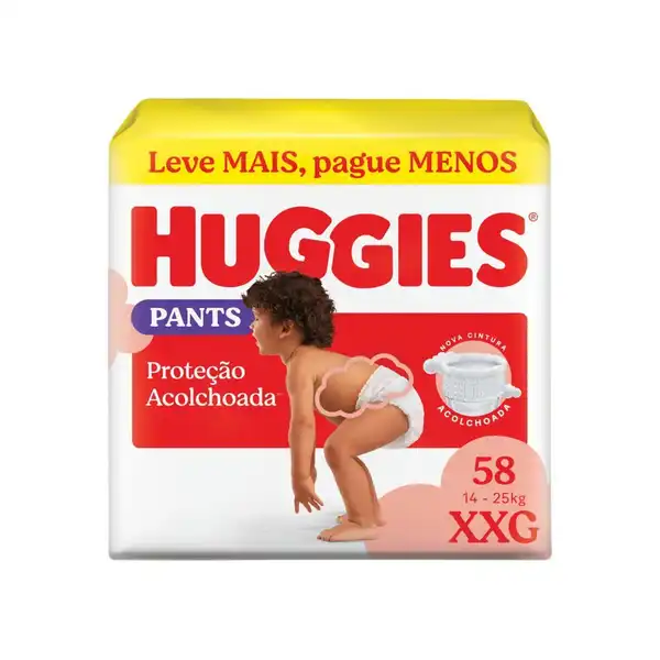 Fralda Huggies Supreme Care Roupinha XXG 58 unidades 