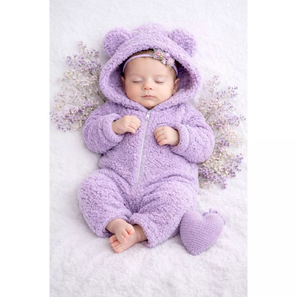 Macacão Bebê Sherpa Peluciado com Capuz Ursinho – Inverno Quentinho Recém-Nascid...