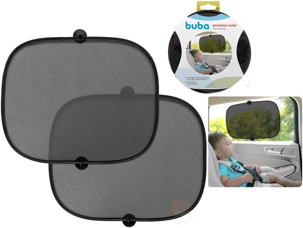 Protetor Solar Para Carro Com Ventosas  Buba  Preto