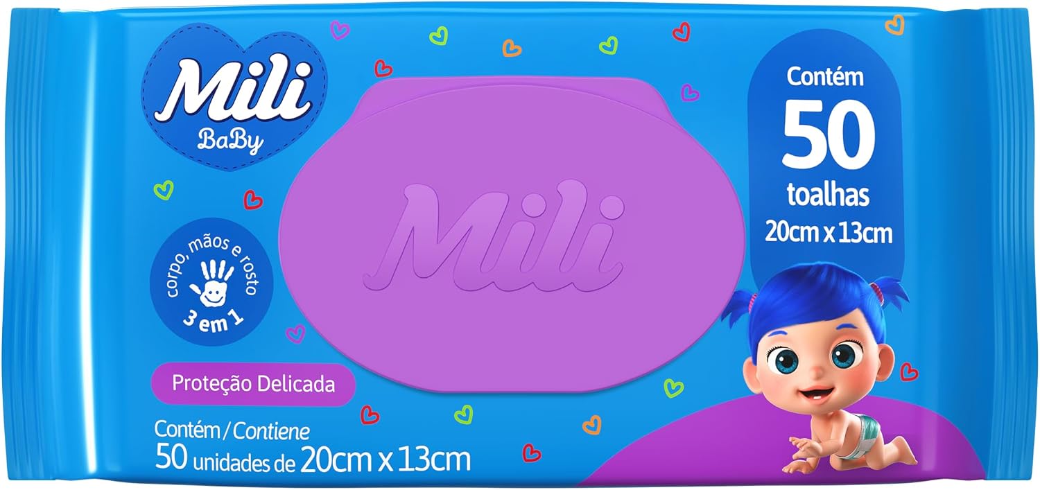Mili Toalhas Umedecidas Baby  Uso Bebê  Com Aloe Vera e Calêndula  Dermatologica...