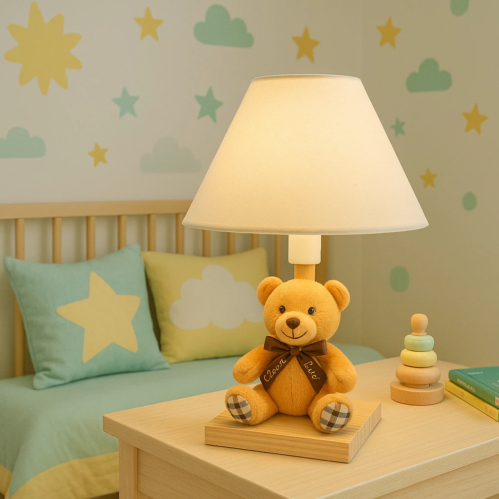 Abajur Infantil Luminária Quarto Bebê Ursinho