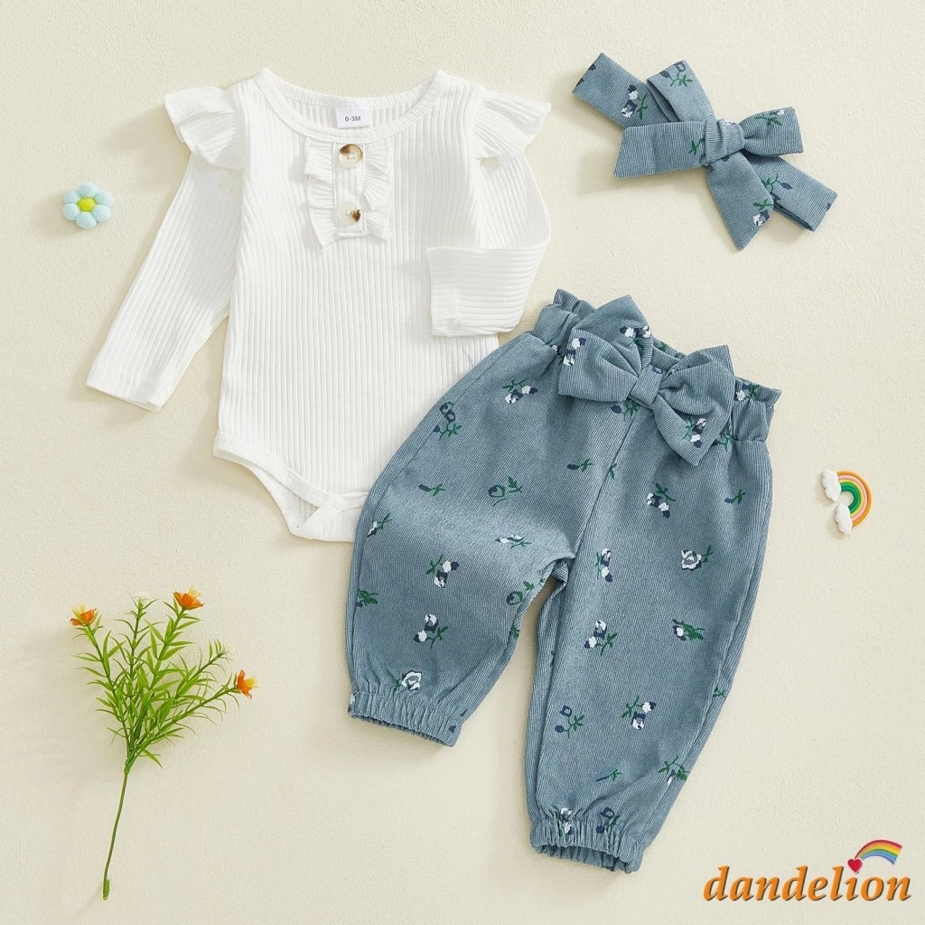 Conjunto De Roupas De Outono Para Bebês Meninas   Macacão De Manga Comprida Com ...