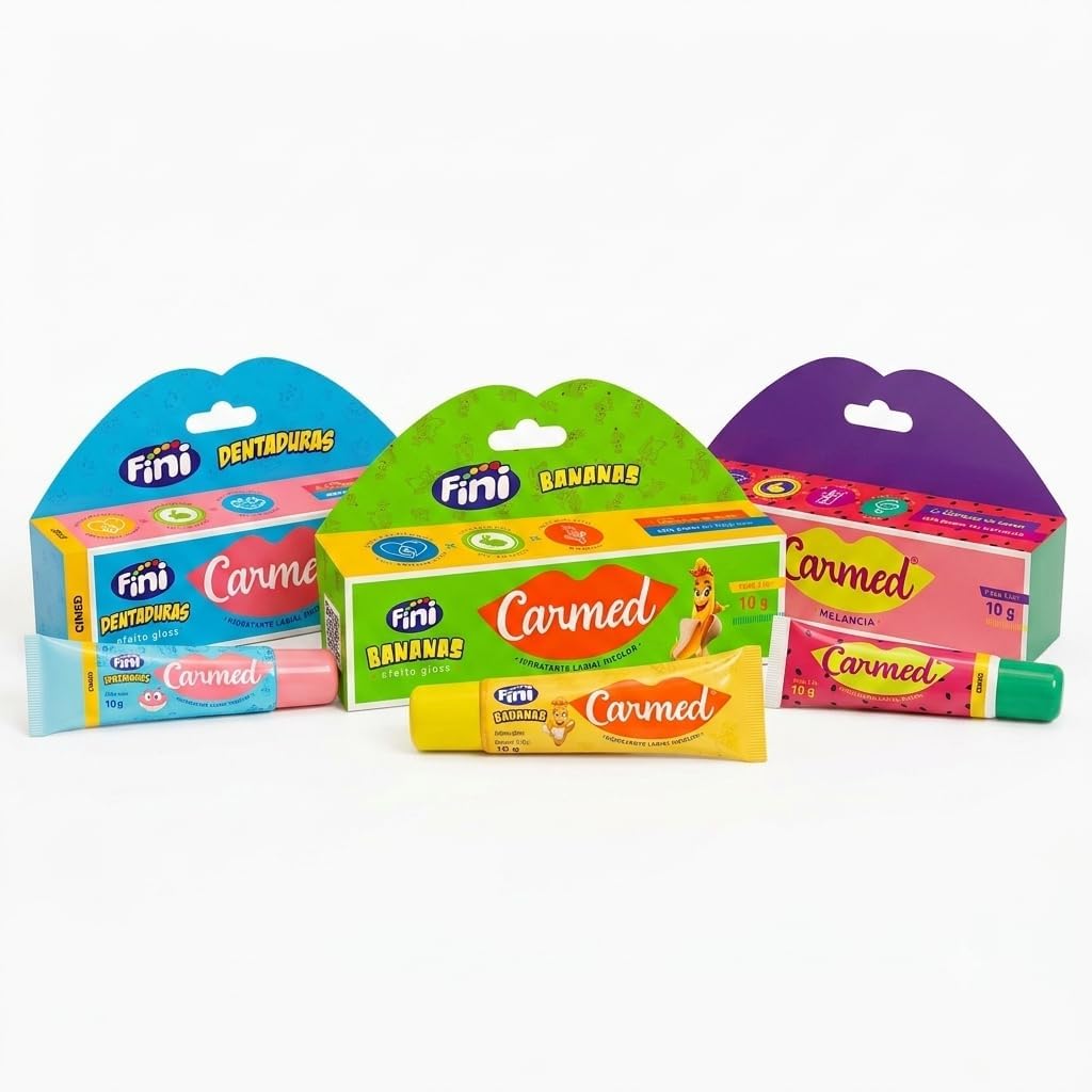 Carmed Kit Carmed Protetor Labial Fini: Dentaduras Banana Melancia Hidratação ...